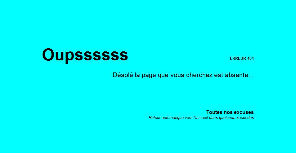 Page d'Erreur 404